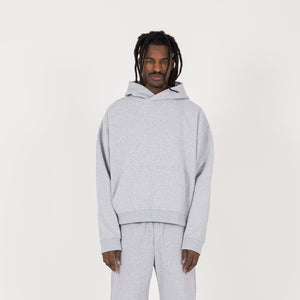 Cropped Hoodie - Light Marl Grey - Destructive