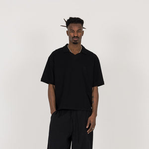 Cropped Polo - Black - Destructive