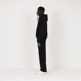 Cropped Zip Hoodie - Black - Destructive