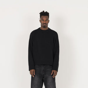 Knitted Sweatshirt - Black - Destructive