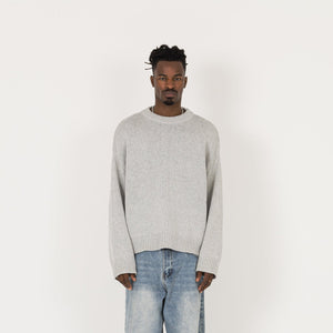 Knitted Sweatshirt - Light Grey - Destructive
