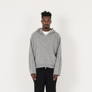Mohair Zip Hoodie - Glacial Grey - Destructive