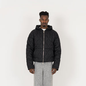 Quilted Zip Jacket - Black - Destructive