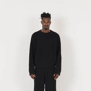 Ribbed Sweatshirt - Black - Destructive