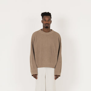 Ribbed Sweatshirt - Mink - Destructive