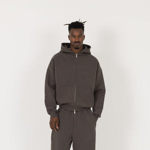 Sculpt Zip Hoodie - Moor Brown - Destructive