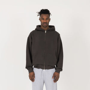 Zip Hoodie - Dark Mocha - Destructive