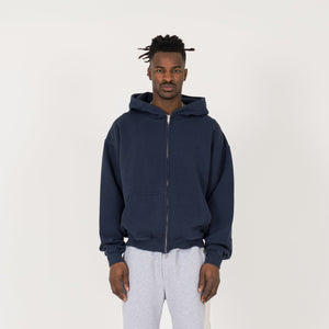 Zip Hoodie - Navy - Destructive