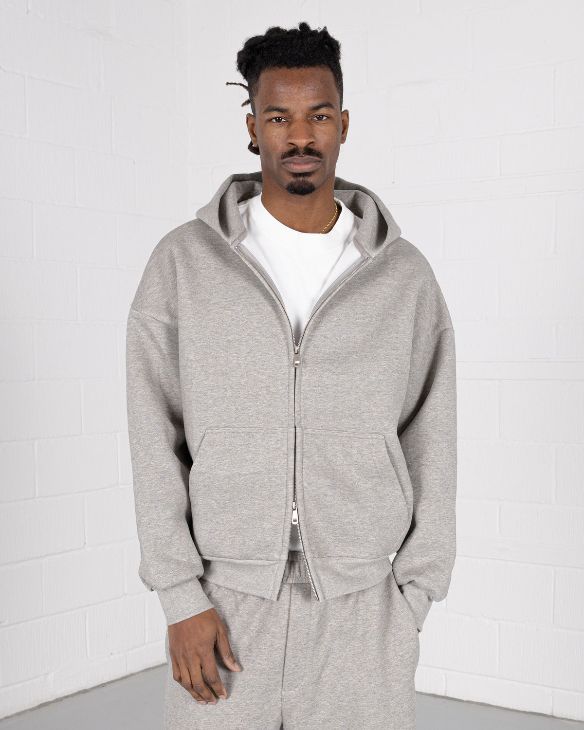 Sculpt Zip Hoodie - Stone Marl campaign image 1