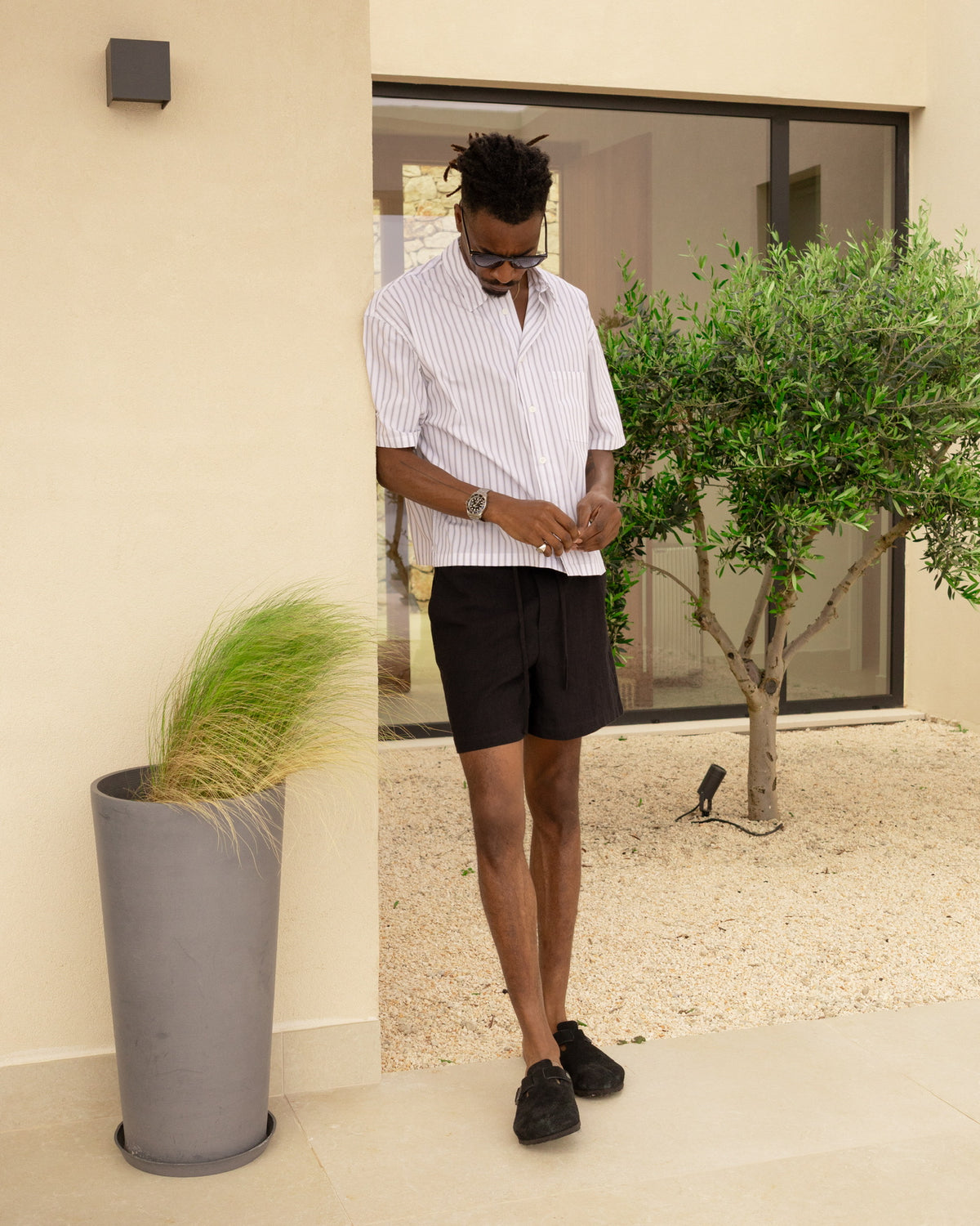 Cropped Shirt - White Pinstripe campaign image 5