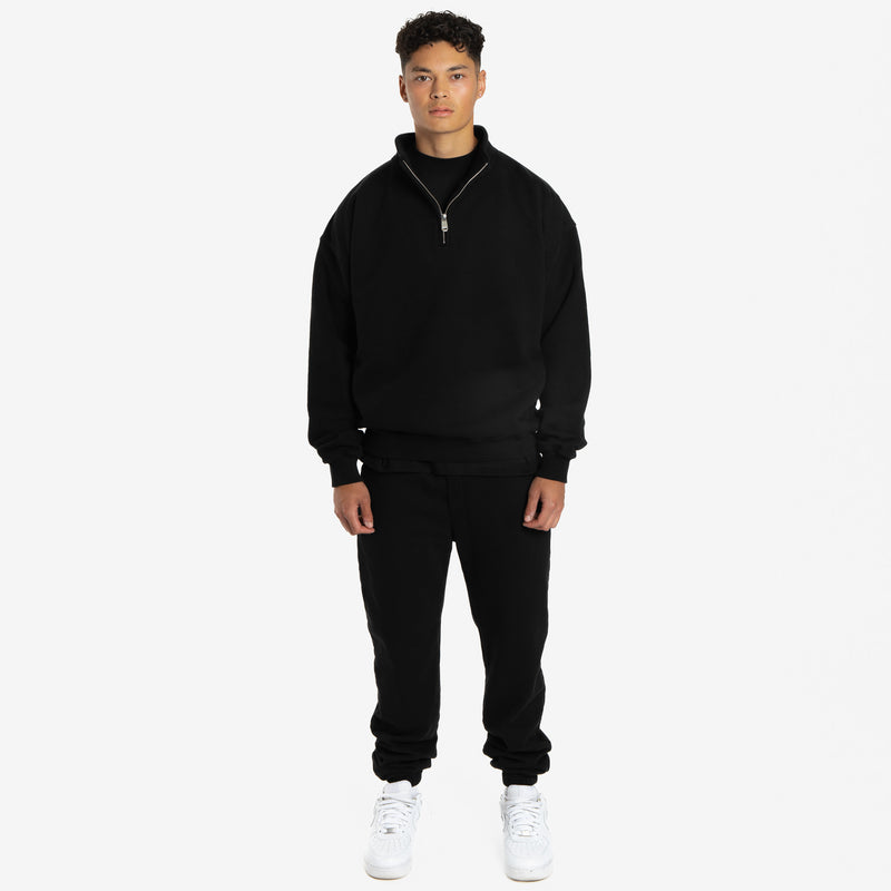 Quarter Zip Sweatshirt - Black