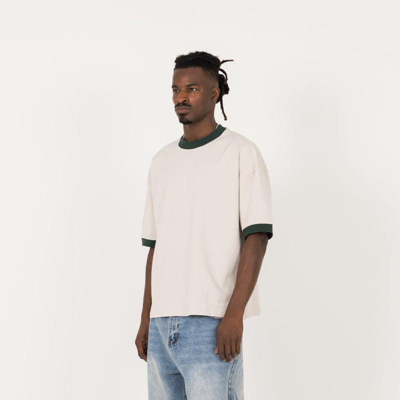 Accent T-Shirt - Stone / Evergreen - Destructive