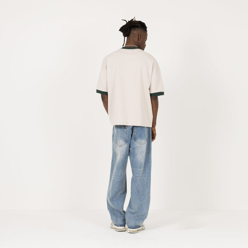 Accent T-Shirt - Stone / Evergreen - Destructive