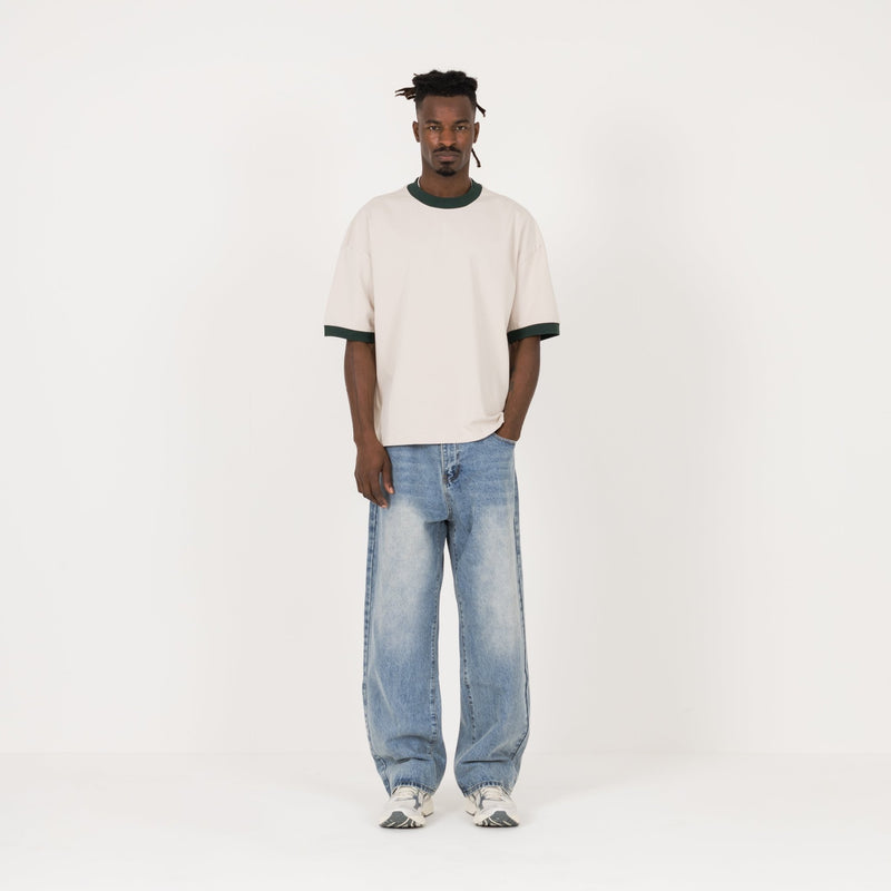 Accent T-Shirt - Stone / Evergreen - Destructive