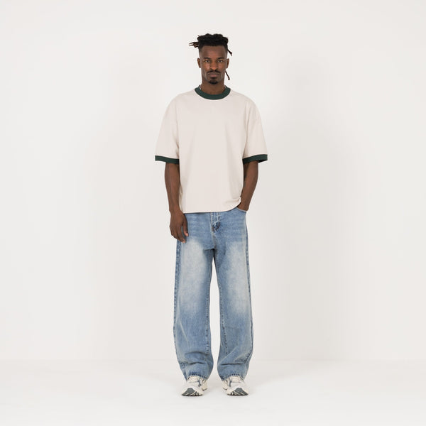 Accent T-Shirt - Stone / Evergreen - Destructive