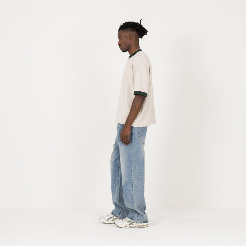 Accent T-Shirt - Stone / Evergreen - Destructive