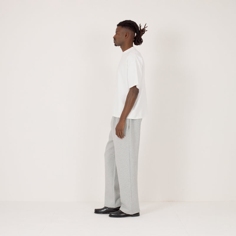 Cropped T-Shirt - White; Sculpt Sweatpant - Slate Marl — Full side