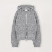 Bouclé Zip Hoodie - Soft Grey