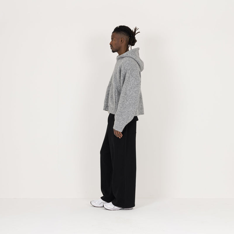 Bouclé Zip Hoodie - Soft Grey - Destructive