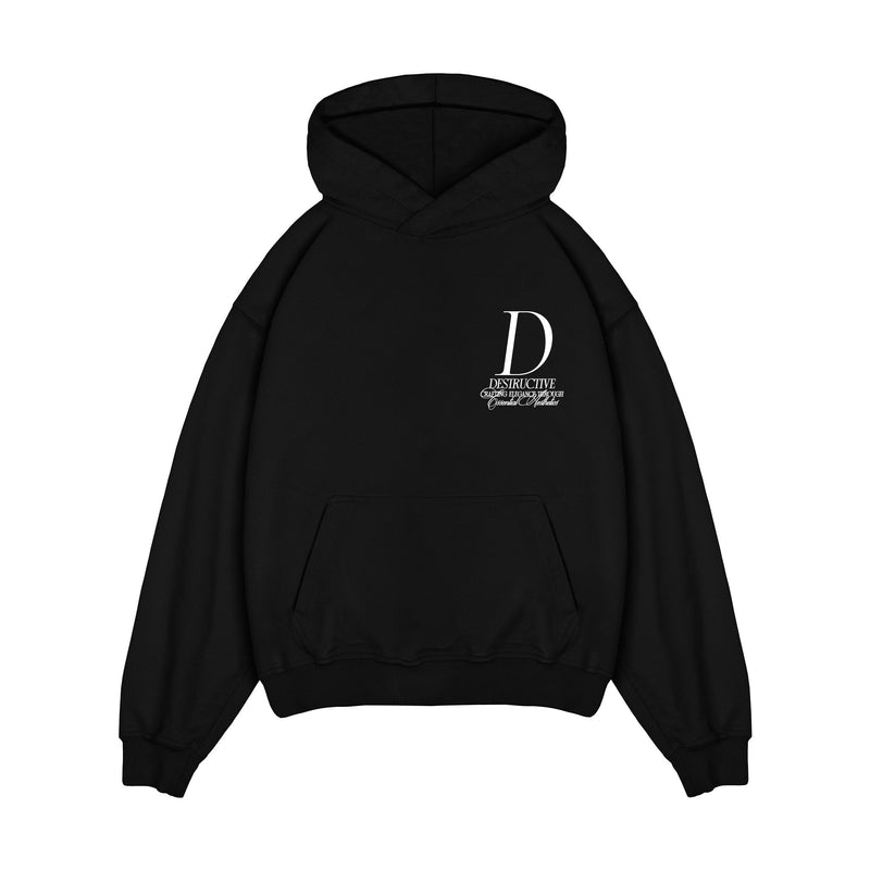 Crafting Elegance Hoodie - Black - Destructive