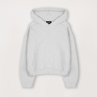 Cropped Hoodie - Light Marl Grey