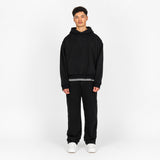 Cropped Hoodie - Black - Destructive