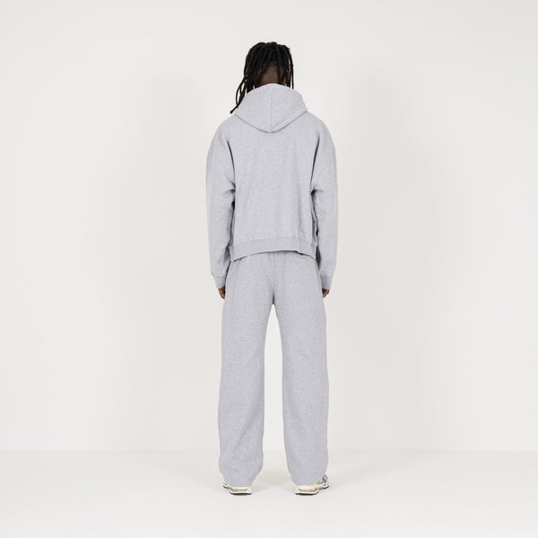 Cropped Hoodie - Light Marl Grey - Destructive