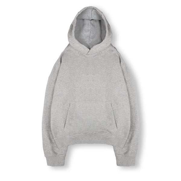 Cropped Hoodie - Light Marl Grey - Destructive