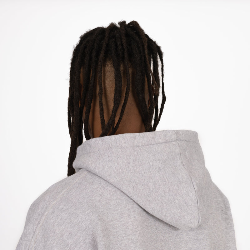 Cropped Hoodie - Light Marl Grey - Destructive