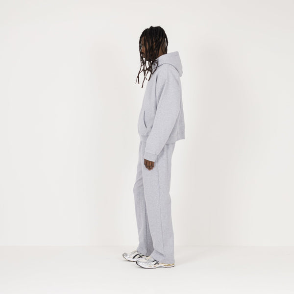 Cropped Hoodie - Light Marl Grey - Destructive