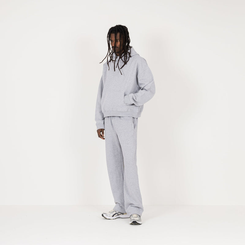 Cropped Hoodie - Light Marl Grey - Destructive