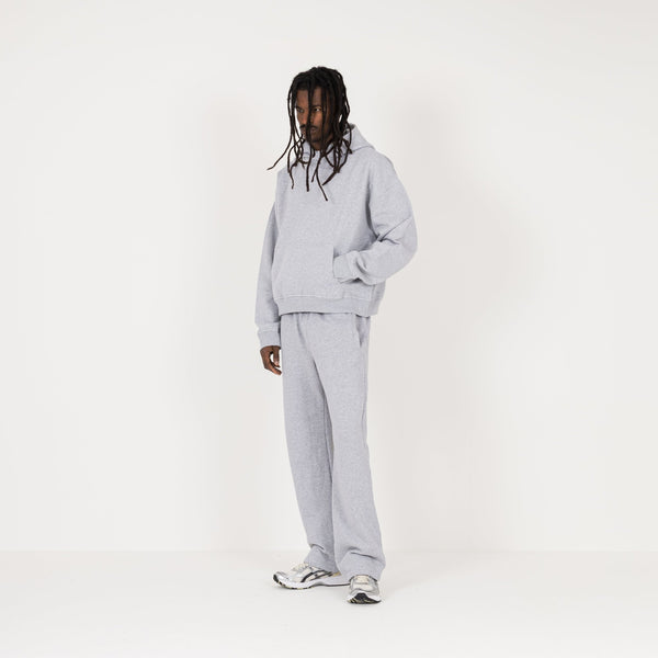 Cropped Hoodie - Light Marl Grey - Destructive