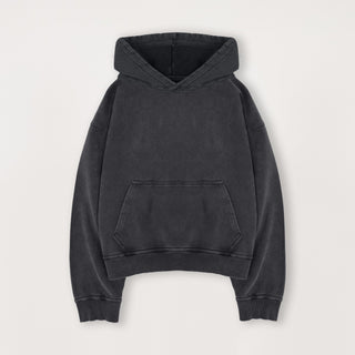 Cropped Hoodie - Vintage Black - Destructive