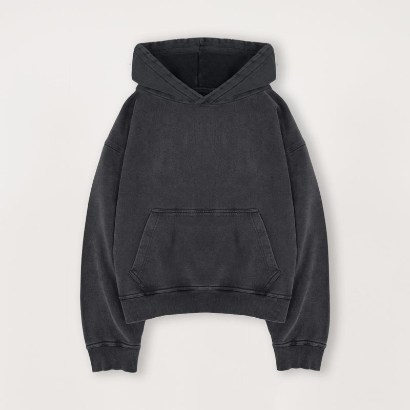Cropped Hoodie - Vintage Black - Destructive