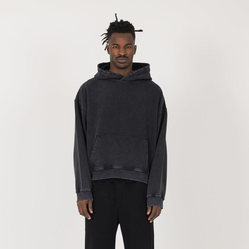 Cropped Hoodie - Vintage Black - Destructive