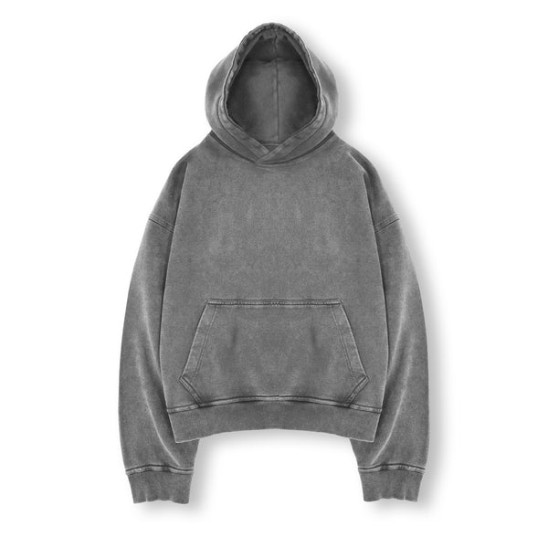 Cropped Hoodie - Vintage Grey - Destructive