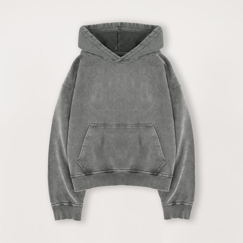 Cropped Hoodie - Vintage Grey - Destructive