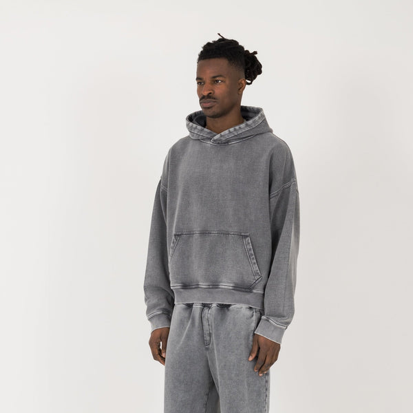 Cropped Hoodie - Vintage Grey - Destructive