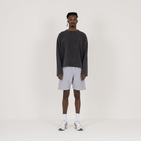Cropped Long Sleeve T-Shirt - Vintage Black - Destructive