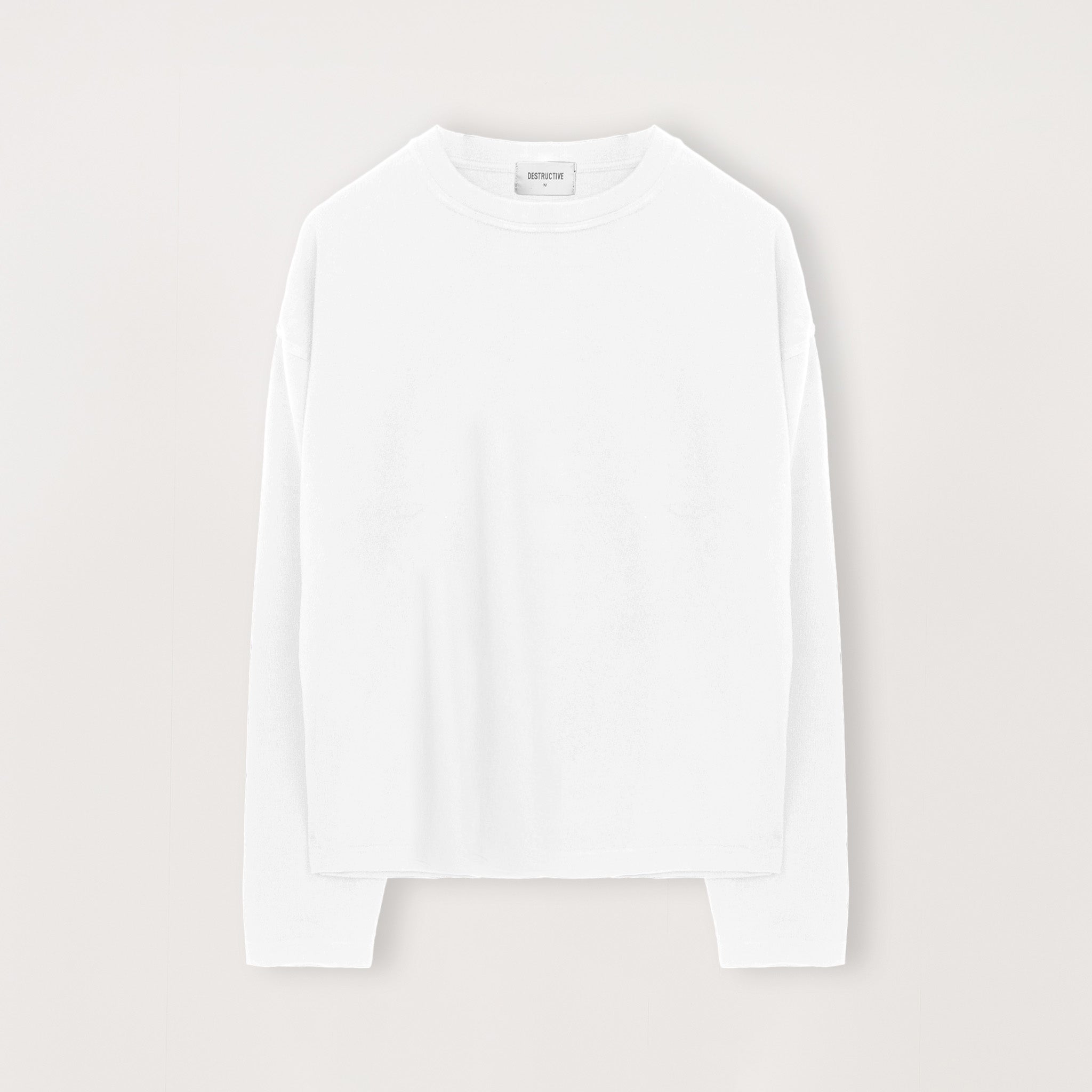 トップス 8 long sleeve t-shits white White Cropped Long Sleeve T-Shirt | Destructive