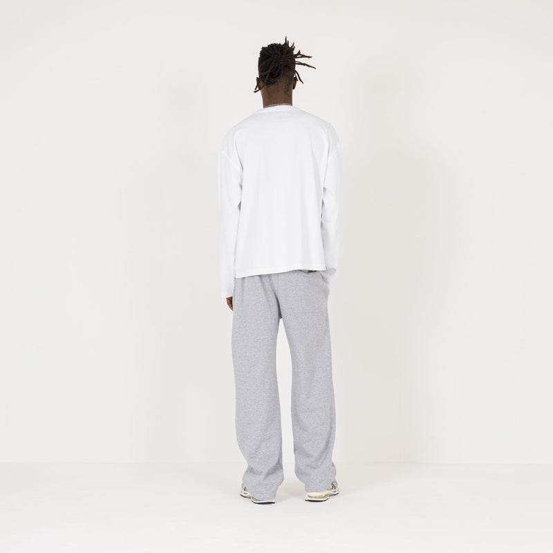 Cropped Long Sleeve T-Shirt - White - Destructive