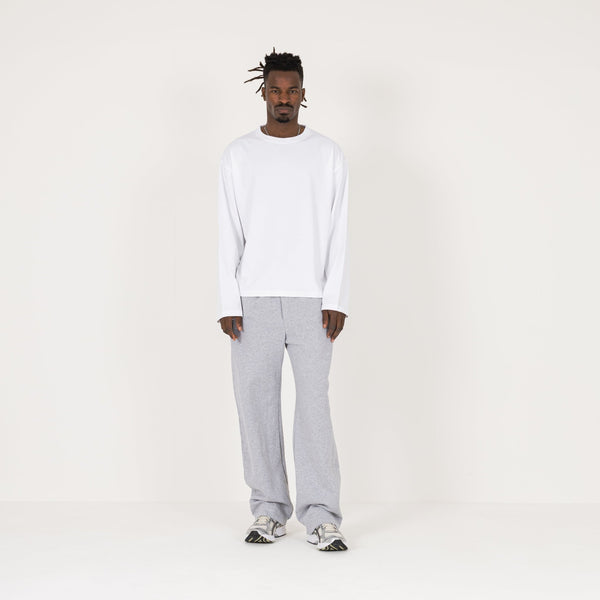 Cropped Long Sleeve T-Shirt - White - Destructive