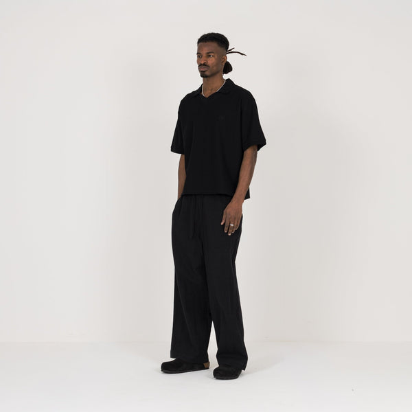 Cropped Polo - Black - Destructive