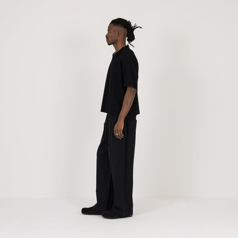Cropped Polo - Black - Destructive