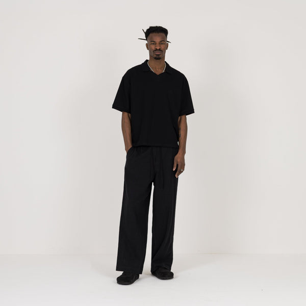 Cropped Polo - Black - Destructive