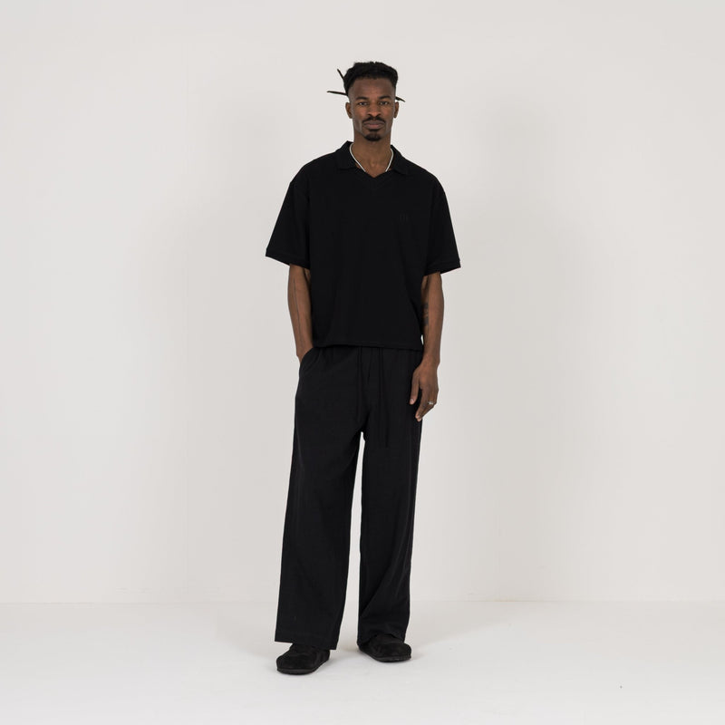 Cropped Polo - Black - Destructive