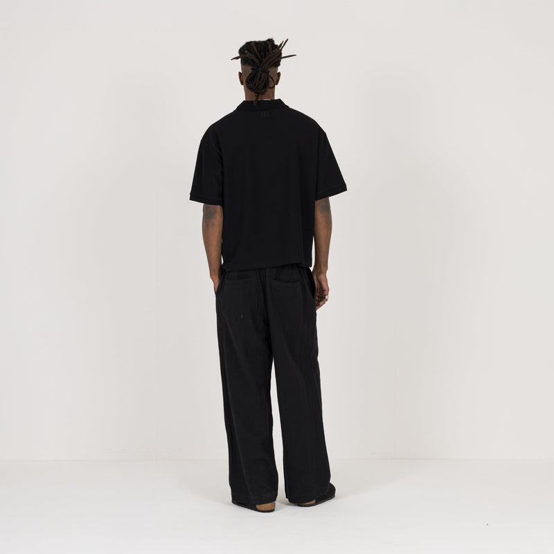 Cropped Polo - Black - Destructive