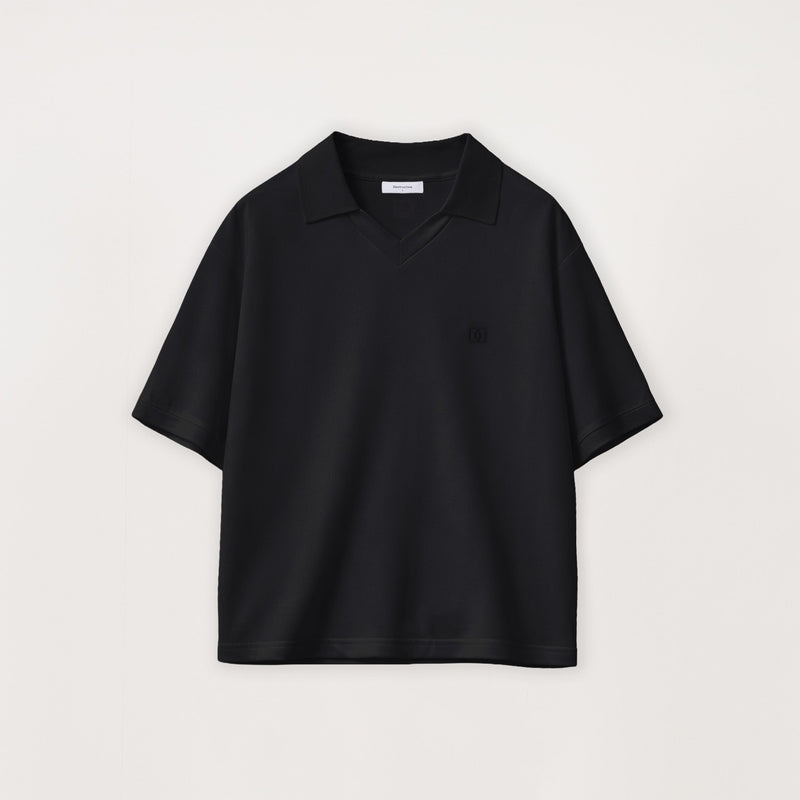 Cropped Polo - Black - Destructive
