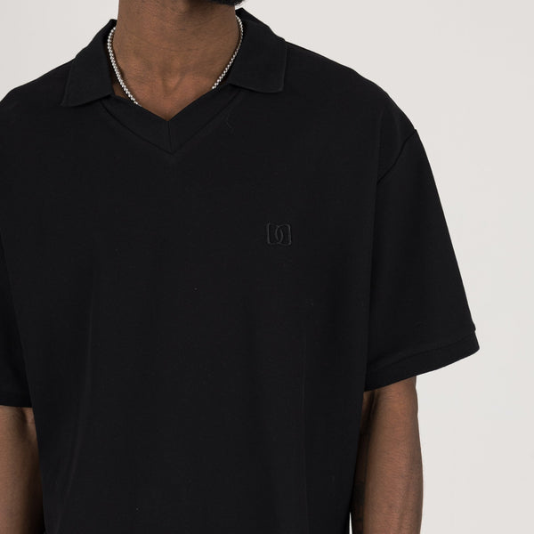 Cropped Polo - Black - Destructive