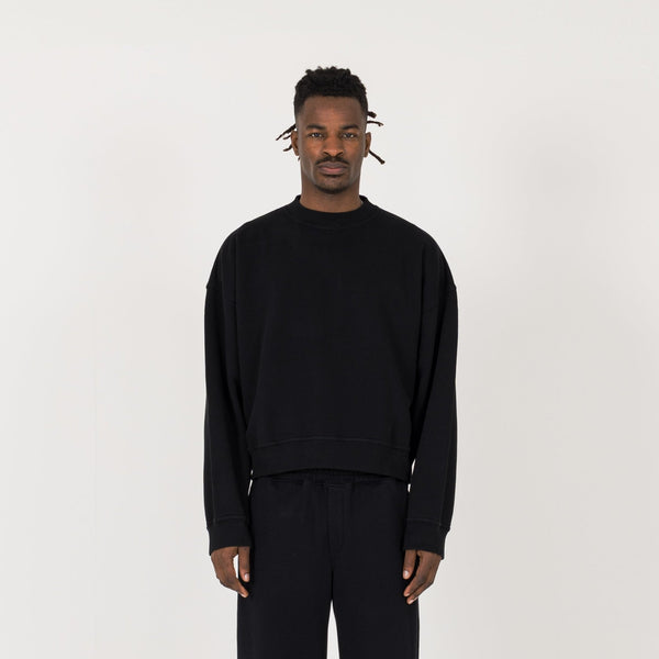 Cropped Sweatshirt - Black - Destructive